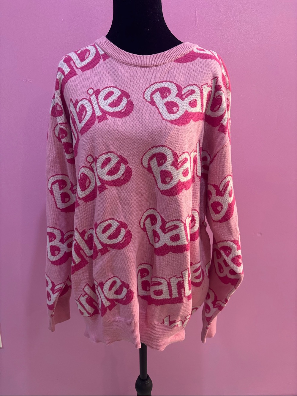 Barbie Pink Logo Knit Pullover